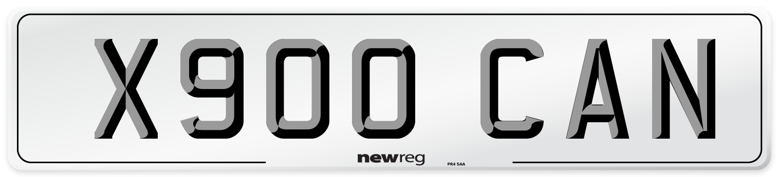 X900 CAN Number Plate from New Reg